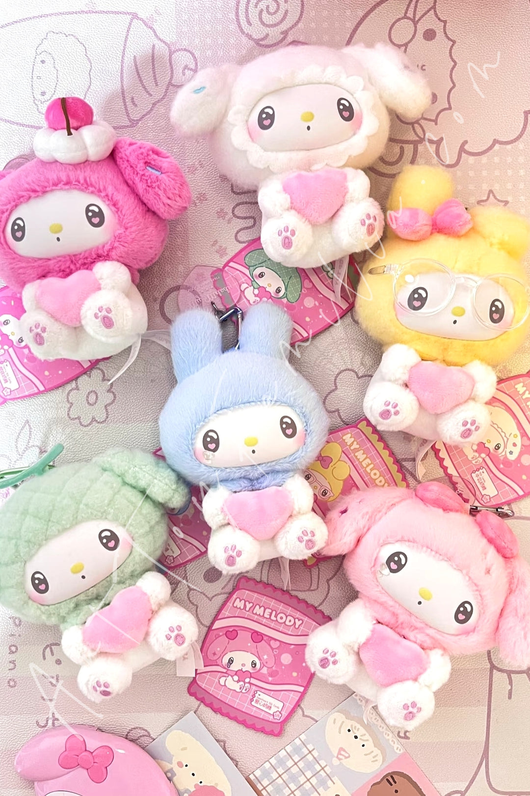 Toptoy My Melody 50th Anniversary Milk Candy Series Vinyl Plush Fullset