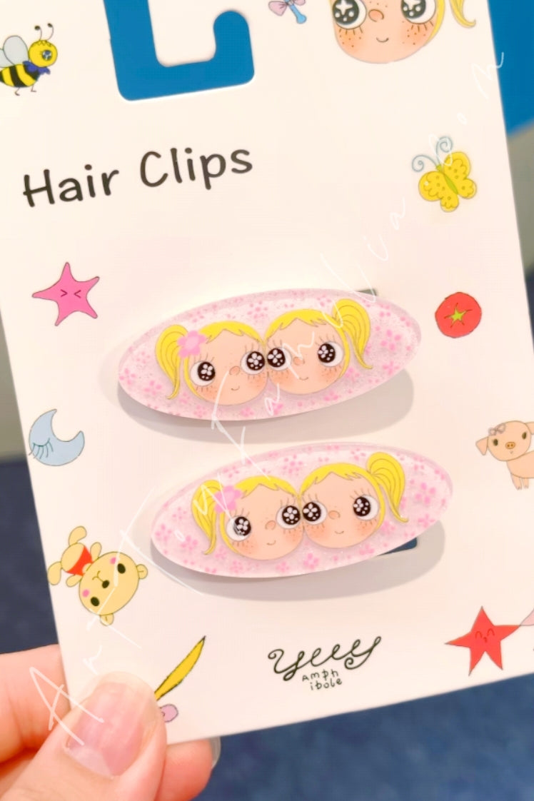 Yuy XiaoYu Hair Clips Collection Pink Ellipse