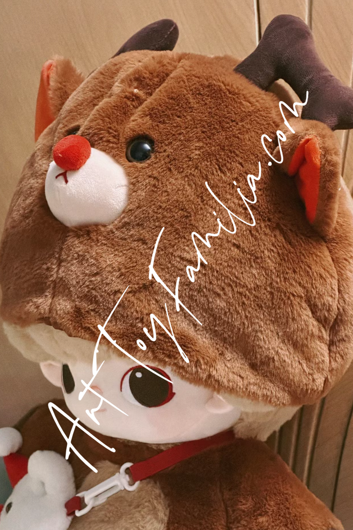 pop mart dimoo letter from snowman cotton doll close up