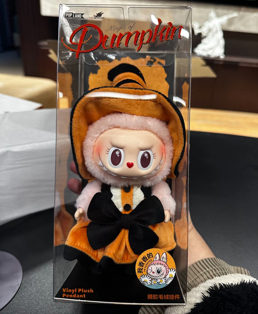 popmart-the monsters labubu mokoko magic of pumpkin vinyl plush pendant 