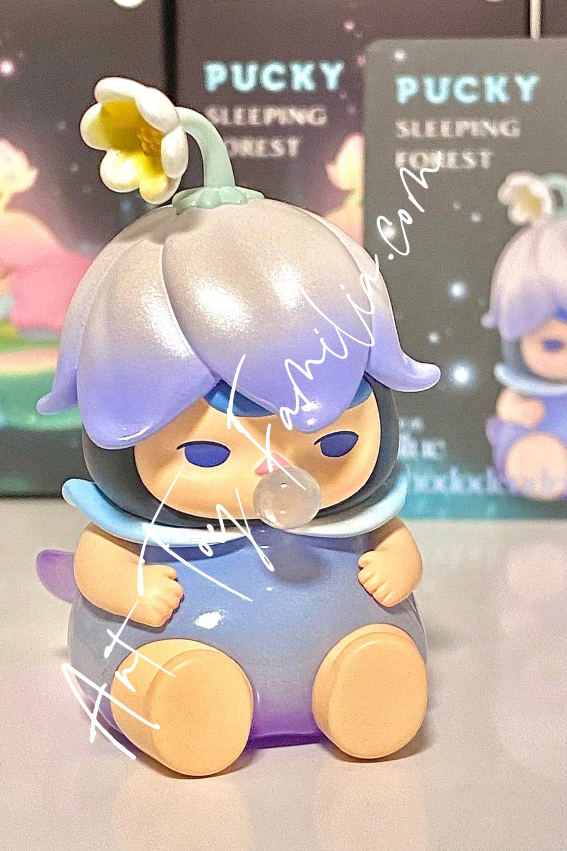 popmart Pucky Sleeping Forest Series Blue Rhododendron
