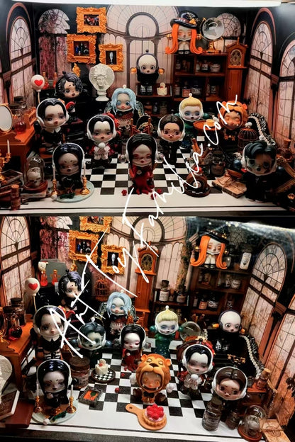 popmart Skullpanda Addams Family Series Blindbox Figure full Set