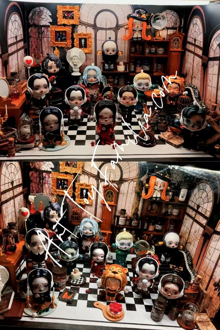 popmart Skullpanda Addams Family Series Blindbox Figure full Set
