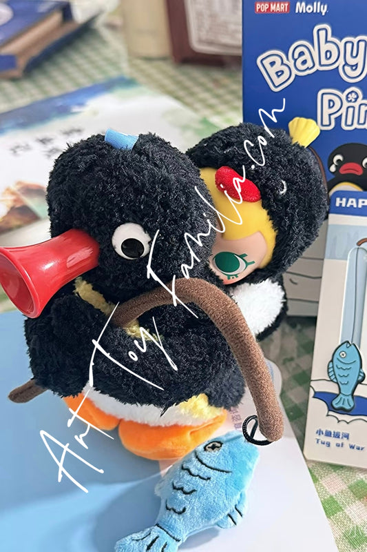 popmart baby molly pingu happy fishing series vinyl plush pendant Tug of War secret