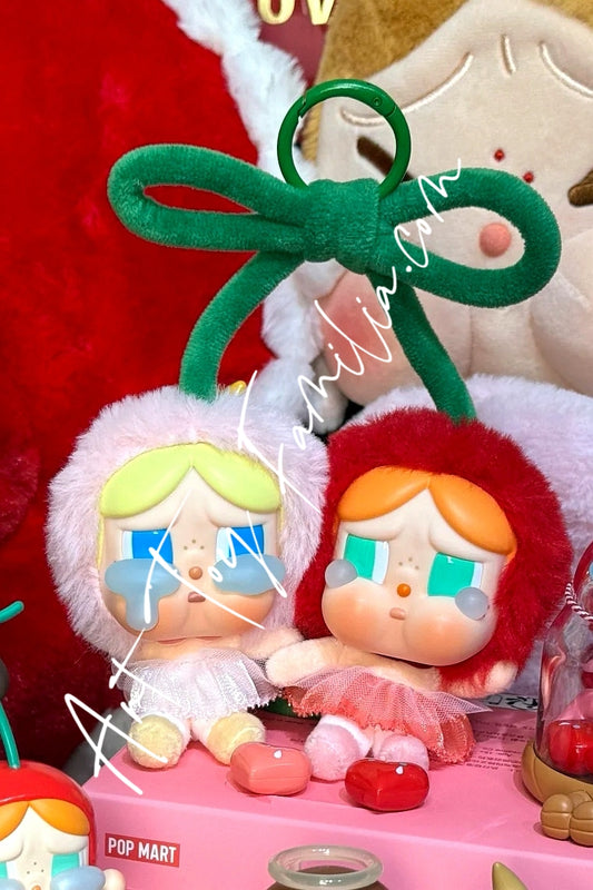 popmart crybaby crying for love series vinyl plush hanging card love you cherry much 爱神的眼泪系列毛绒挂件甜在一起 