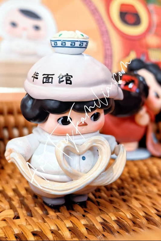 popmart pucky the feast series figures hand-pulled noodles