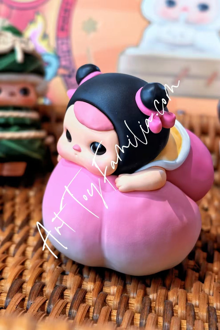 popmart pucky the feast series figures longevity peach