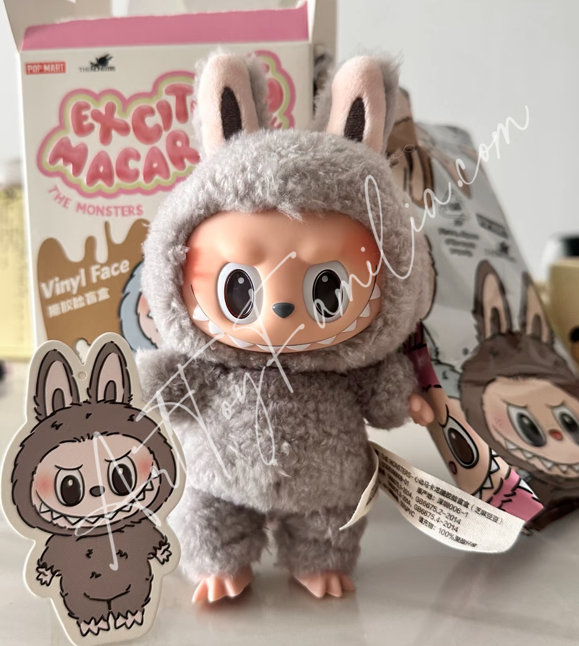 the monsters labubu tasty macarons vinyl face Sesame Bean