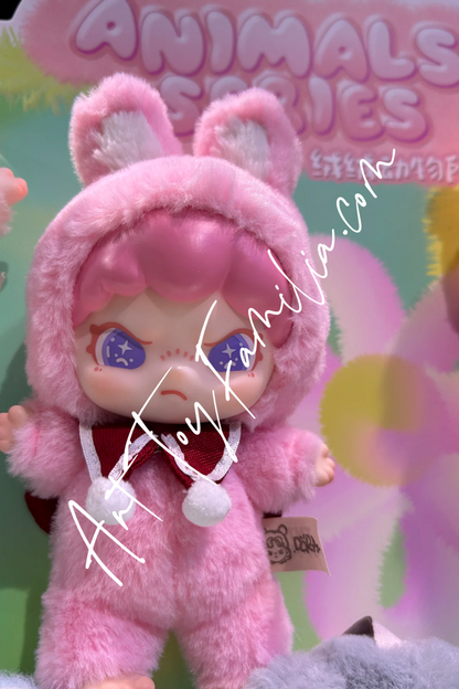 tnt space dora animals vinyl plush doll series 茸茸动物所搪胶毛绒 bunny  桃桃奶兔